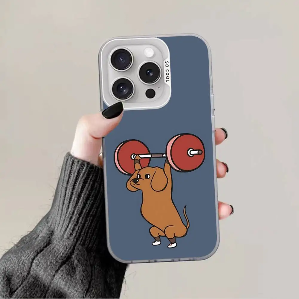 Gym Fitness Bodybuilding Phone Case For IPhone 16 15 14 13 12 11 Pro Max Plus Color Shockproof Back Silver Cover