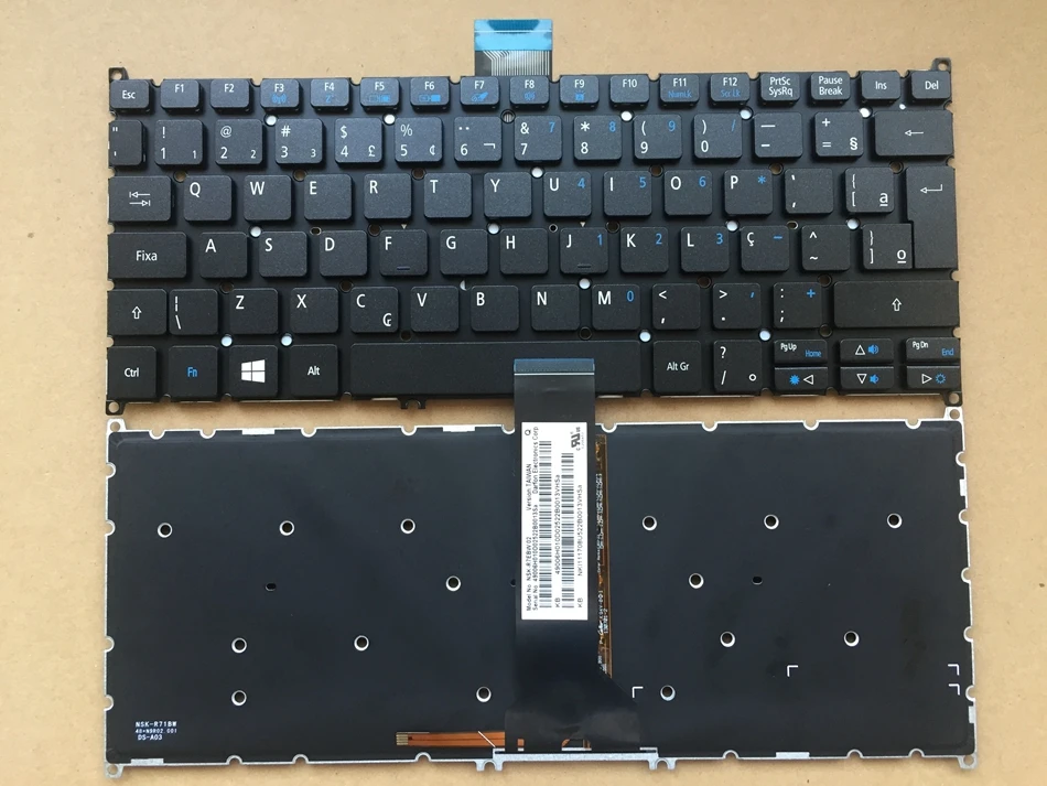 

Brazil Backlit Laptop Keyboard For Acer V5-122 122P V5-132 132P V13 V3-371 E11 E3-112 E3-111 BR JP Layout