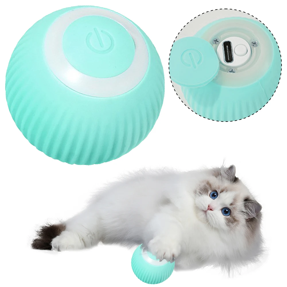 2 In 1 Automatic Cat Toys Electric Motion Undercover Moving Bouncing Rolling Ball Funny Interactive Toy Cat Game Accessories