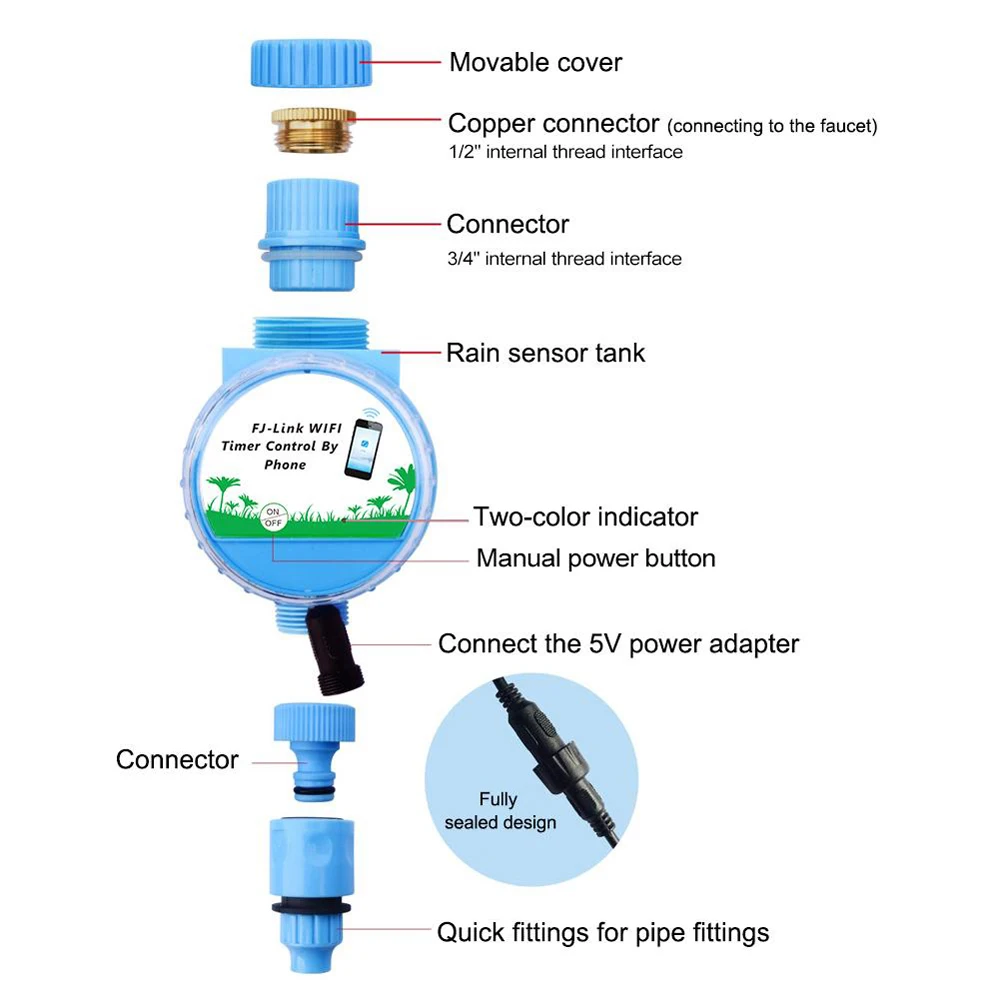 Tuya Smart WiFi Garden Automatic Irrigation System Drip Irrigation Faucet Lawn Watering Sprinkler Controller for Alexa Google