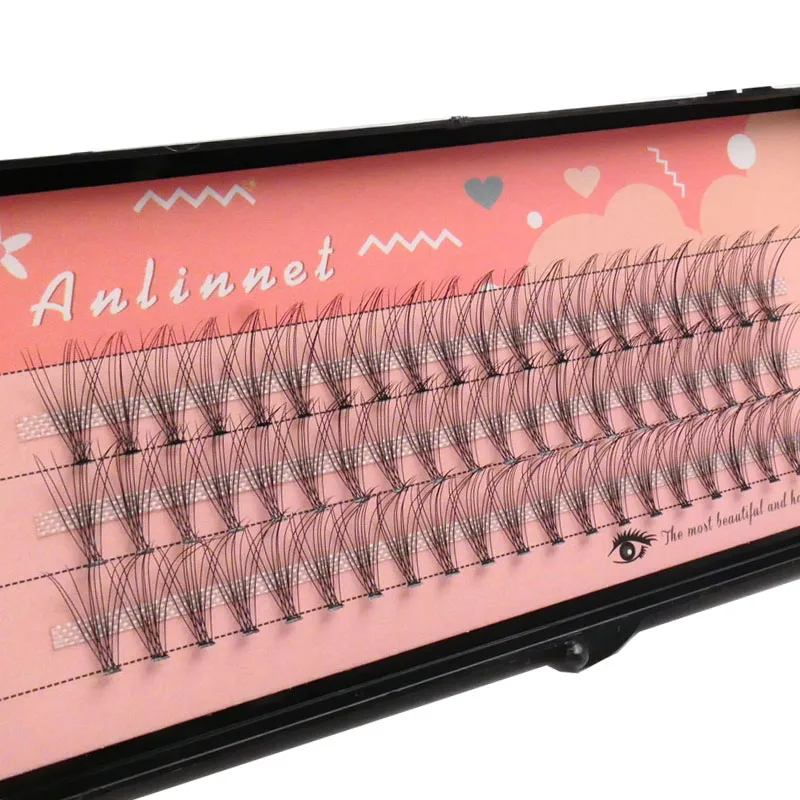 Anlinnet 60 clusters/box independent lashes10d natural false eyelash bundle, single eyelash extension cluster eyelashes