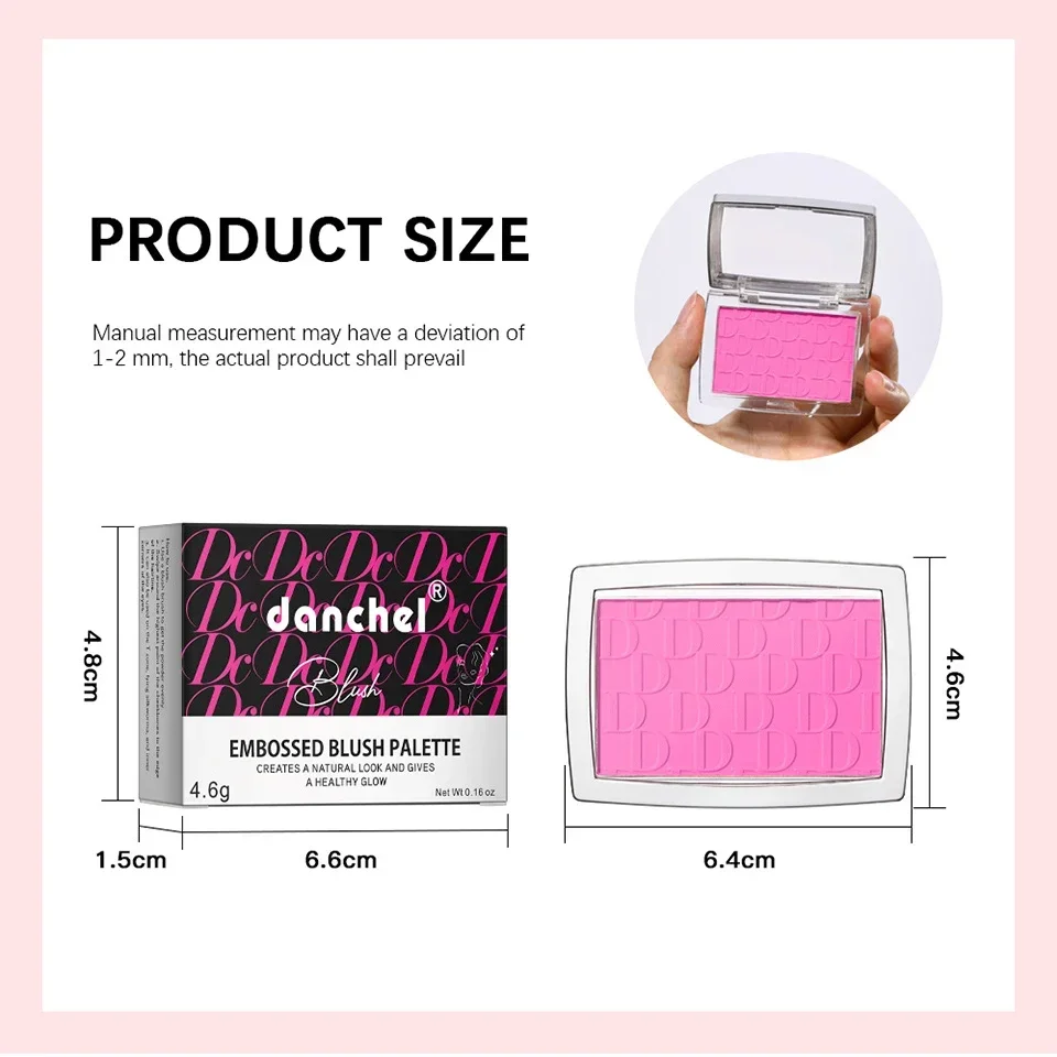 Reliëf Poeder Blush Perzik Roze Koraaltint Make-Up 3d Reliëf Blush Palet Bruine Wang Contour Rouge Cosmetica Gezicht Helderder