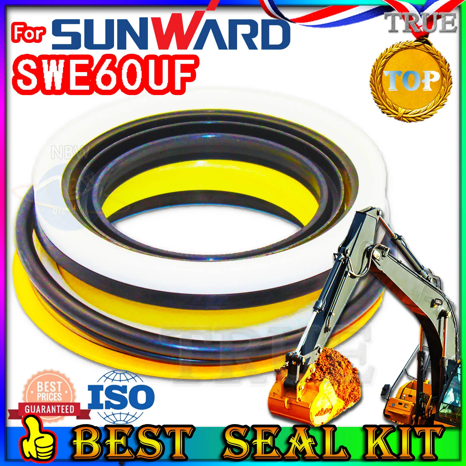 For Sunward SWE60UF Oil Seal Repair Kit Boom Arm Bucket Excavator Hydraulic Cylinder Fix Best Reliable Mend proof Center Swivel