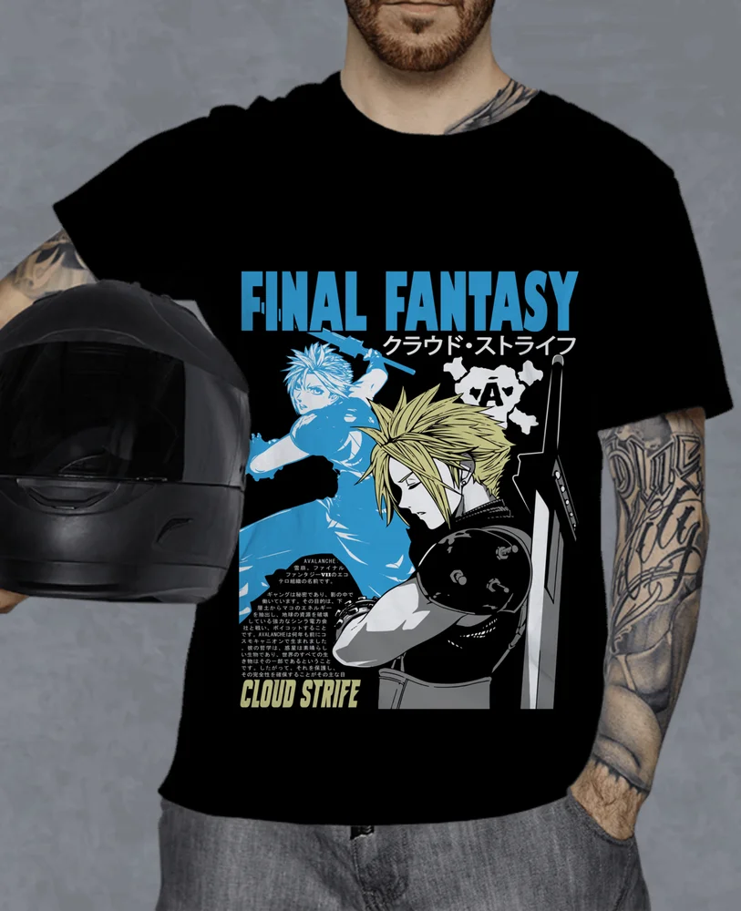 FINAL FANTASY-Unisex Vintage Anime T-Shirt, Manga Camisa Especial