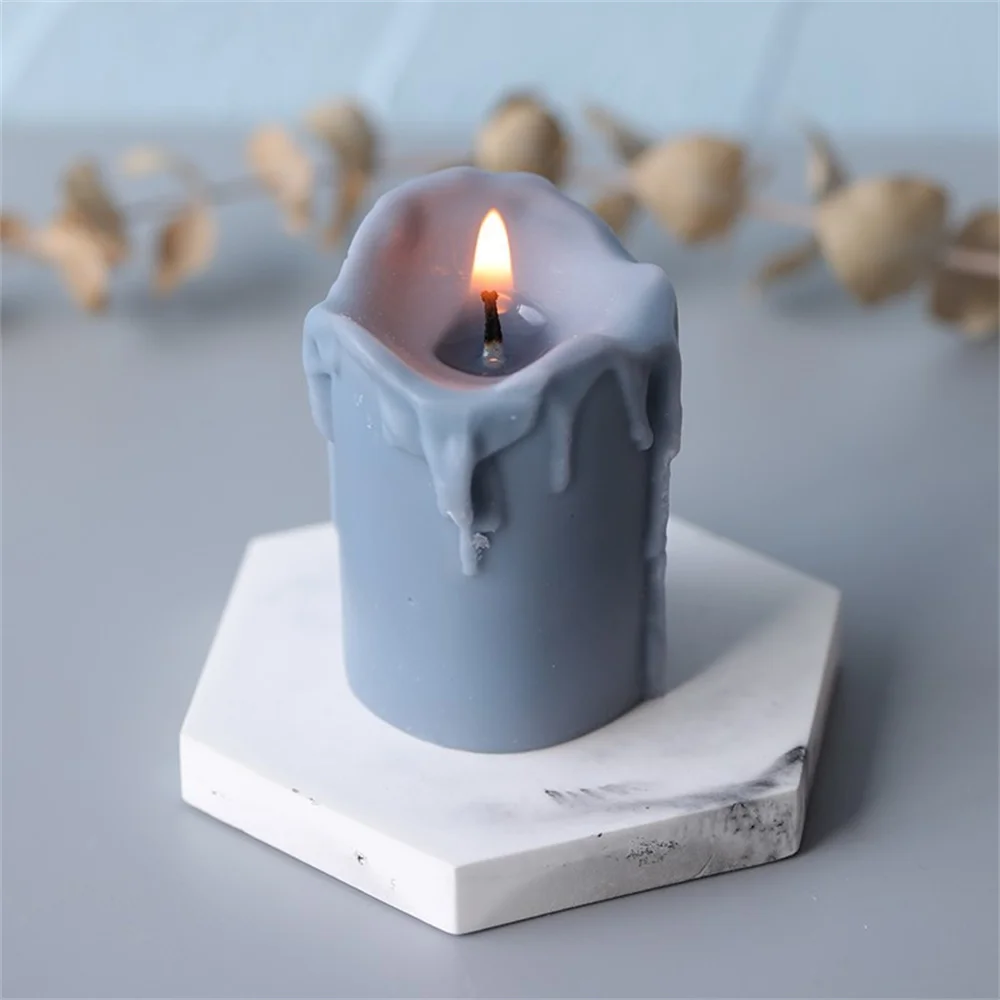 Cylinder Candle Silicone Mold DIY Handmade Aromath Gypsum Ornament Scented Candle Mould Home Decor Gifts