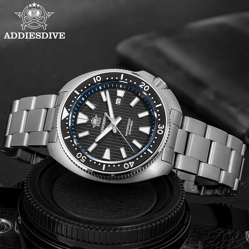 ADDIESDIVE Hot Men's Business Quartz Watch 200m Waterproof Ceramic Bezel BGW9 Super Luminous Luxury Men's Stainless Steel Watch