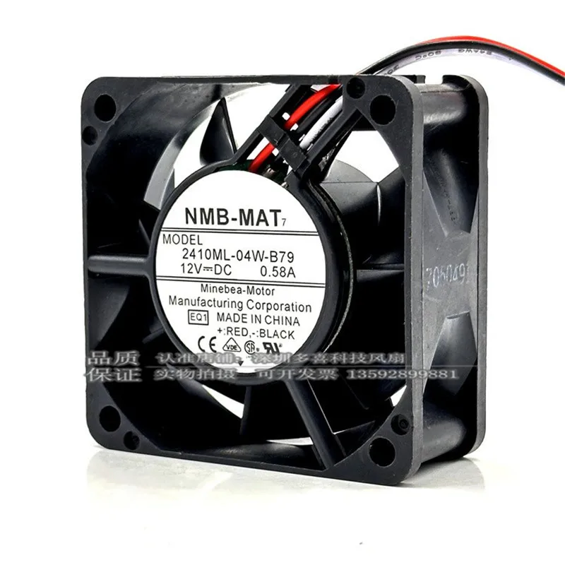 แชสซีเซิร์ฟเวอร์0.58A 2410ML-04W-B79 60*60*25มม. 6ซม. 12v พัดลมทำความเย็นดั้งเดิม