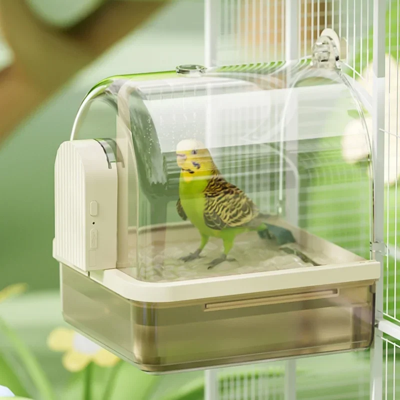 Parrot Hanging Bathtub Cage Accessory Automatic Bird Bath Box Cage Bird Shower for Cockatiel Small Birds Parakeets Canary Budgie