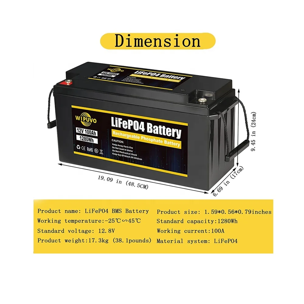 USA European Warehouse 12V LiFePO4 Battery Pack 12v 100ah 200ah 300ah Battery Pack for Solar System