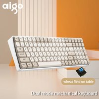 Aigo A100 Gaming Mechanical Keyboard 2.4G Wireless USB Type-c Wired Blue Switch 100 Key Hot Swap Rechargeable Gamer Keyboard