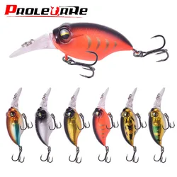 1 Pcs Floating Crank Fishing Lure 5.8cm 6g With Hooks Wobblers Plastic Hard Artificial Bait for Bass Carp Catfish Crankbaits