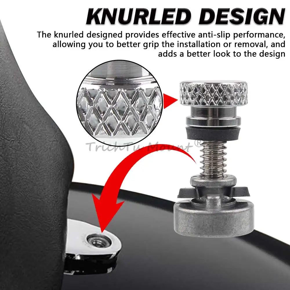 Sekrup Baut Dudukan Jok Motor 1/4' 20 Thread, Sekrup Jok, Mur Dudukan, Tutup Kenop untuk Harley Sportster Touring Street Glide