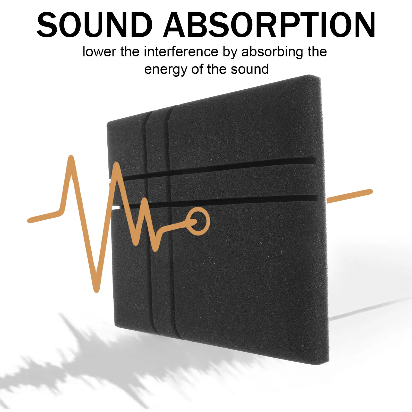 

4pcs Soundproof Cotton Panels 30x30x5cm Black Self Adhesive Acoustic Foam Wall Panels for Recording Studio Bedroom KTV Sound