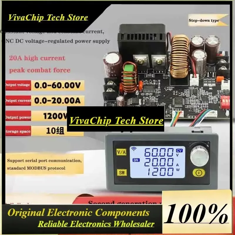 RoRuSXY6020L CNC Step Down Stabilized Power Supply Adjustable Constant Voltage Constant Current Converter Module DC 6-70V 1200W