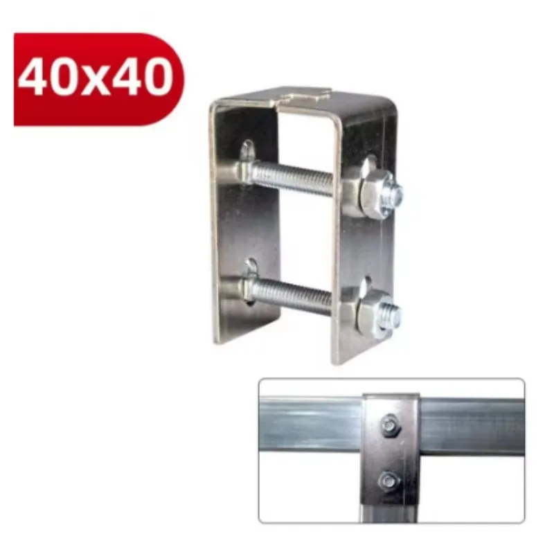40*40mm Square Tube Connector solderless carbon steel Pipe Fixed Joint galvanizing Fixed Pipe Clamp Steel Joint Connector