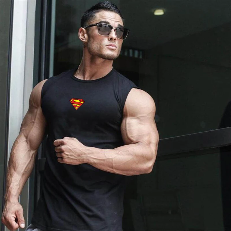 

New Brand Mens Gym Running Workout Sporting Sleeveless O-Neck Vest Fashion Casual Tank Top Training Breathable Fitness Singlets