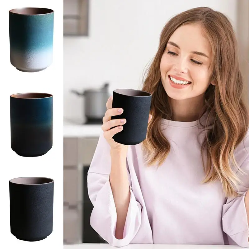 Pottery Coffee Cups 220ml Gradient Juice Mug Drinking Cup Beverage Mug For Juice Cocktail Home Kitchen Dining Table