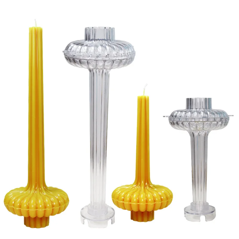 3D Vase Gear Long Rod Candle Mold Plastic Mold for Making Candles Make Candle Yourself Molds Forms Jar Mould Kit Supplies Jars