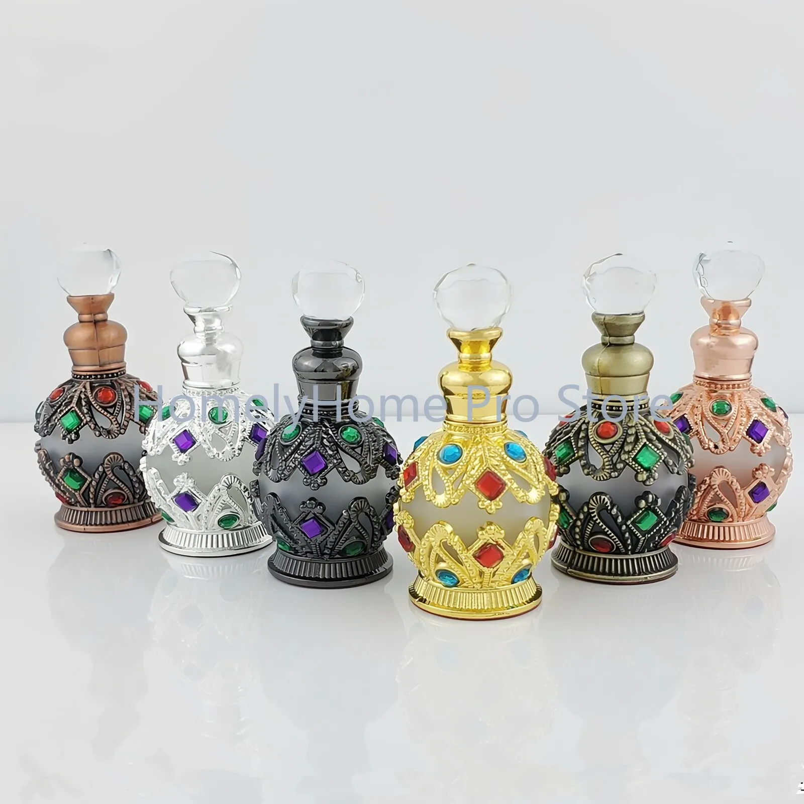 15ML Middle Eastern retro perfume bottle glass stick point coating empty bottle high-end essential oil bottle