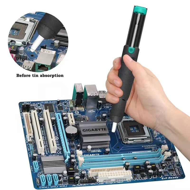 

Aluminum Metal Desoldering Pump Suction Tin Gun Soldering Sucker Pen Removal Vacuum Soldering Iron Desolder Hand Welding Tools