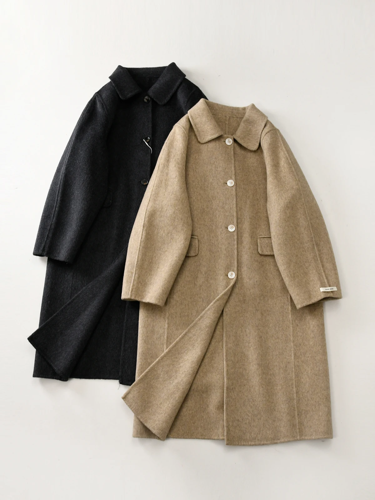 

Шерстяное приталенное пальто средней длины с воротником, женская верхняя одежда, универсальное, для повседневной носки, стройнящее, приталенное пальто