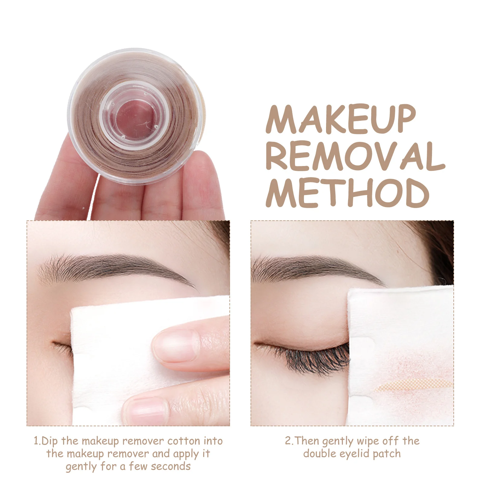 3 Rollen langlebiges Augenlid-Klebeband, natürliche doppelte Augenlid-Aufkleber, einfach zu verwenden für Augenschönheit, Augen-Make-up-Werkzeug, Make-up-Zubehör