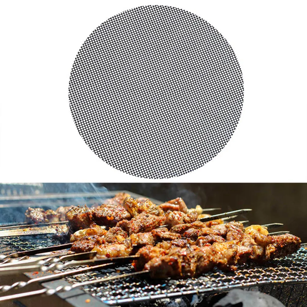 

2Pcs Non-Stick Baking Mats Fiberglass Fabric Sheets High Temperature Resistant Grill Pads Diameter 40Cm Random Color Reusable