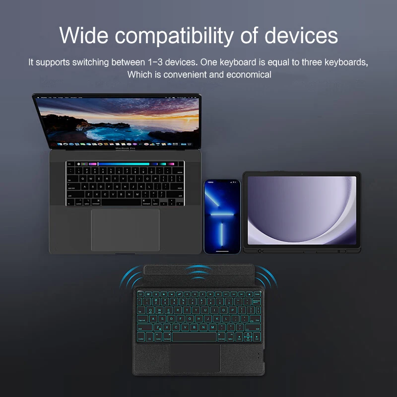 AJIUYU Smart Magic Keyboard Case With Touchpad For Samsung Galaxy Tab A9+ 11\