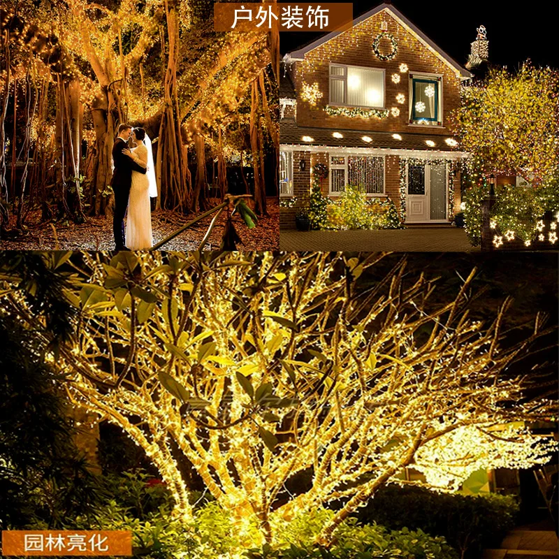 5M 10M 20M ไฟ LED String Christmas Tree Fairy ไฟ USB แบตเตอรี่รีโมท Garland ทองแดงลวด LED โคมไฟสําหรับงานแต่งงาน party Decor