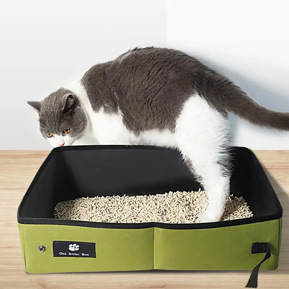 

Foldable Cat Litter Box for Travel Heightened Fence Cat Litter Box Portable Cat Litter Box for Easy at Home Outdoor for Small