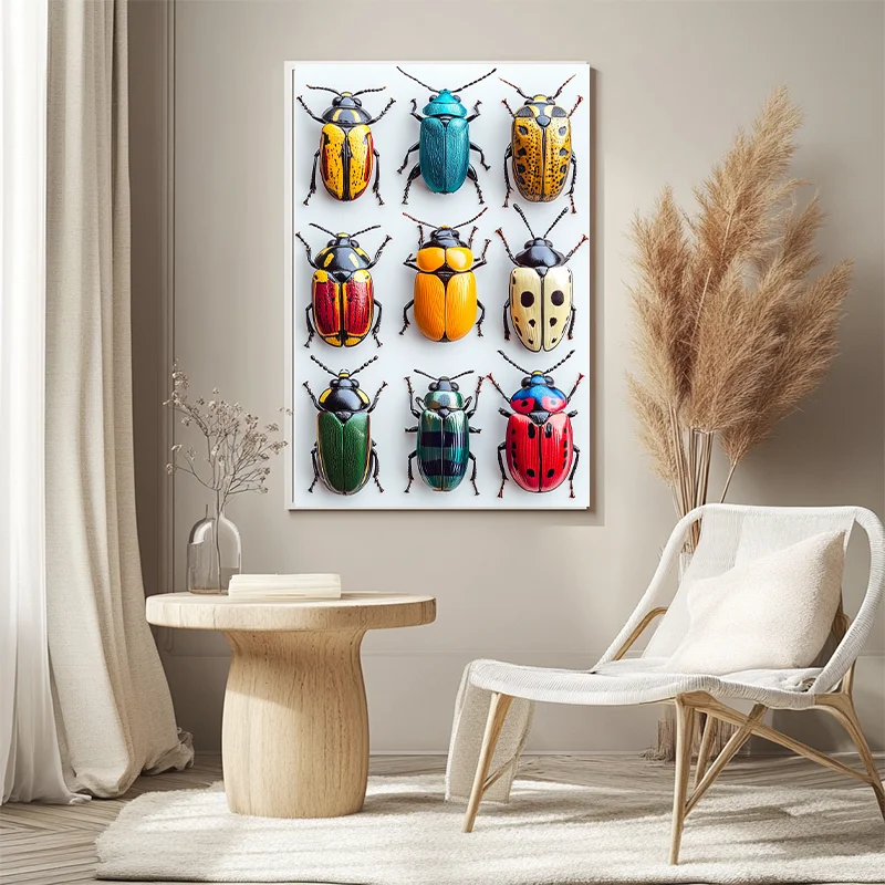 

Vibrant and Colorful Beetle Wall Art Collection Diverse Insect Designs for Living Room Hot Selling Home Decor
