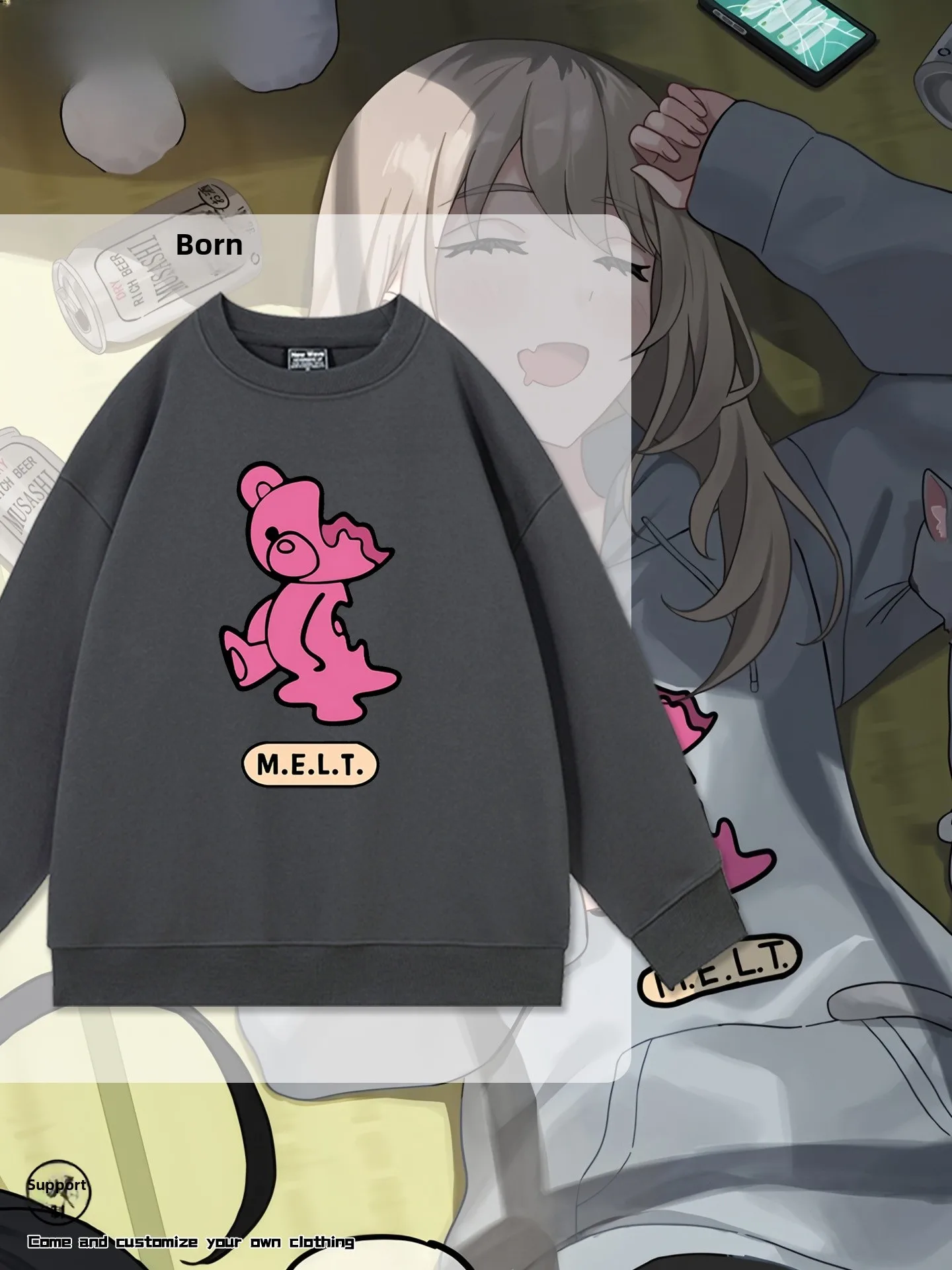 

Cry Girl Band round Neck Sweatshirt Casual Men's Cotton Polyester Blend Long Sleeve Printed Comfortable Unisex Hoodie