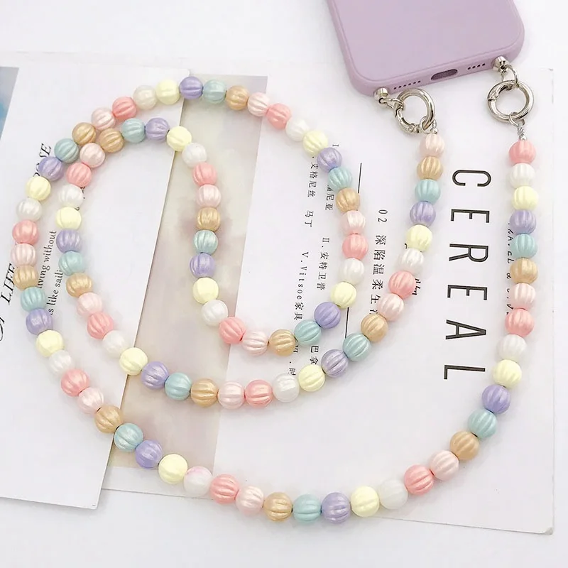 

1,2-метровая жемчужная цепочка с зажимом для мобильного телефона, универсальная подвесная веревка, длинная диагональная крестовая цепочка, CCD-камера, подвесная шея