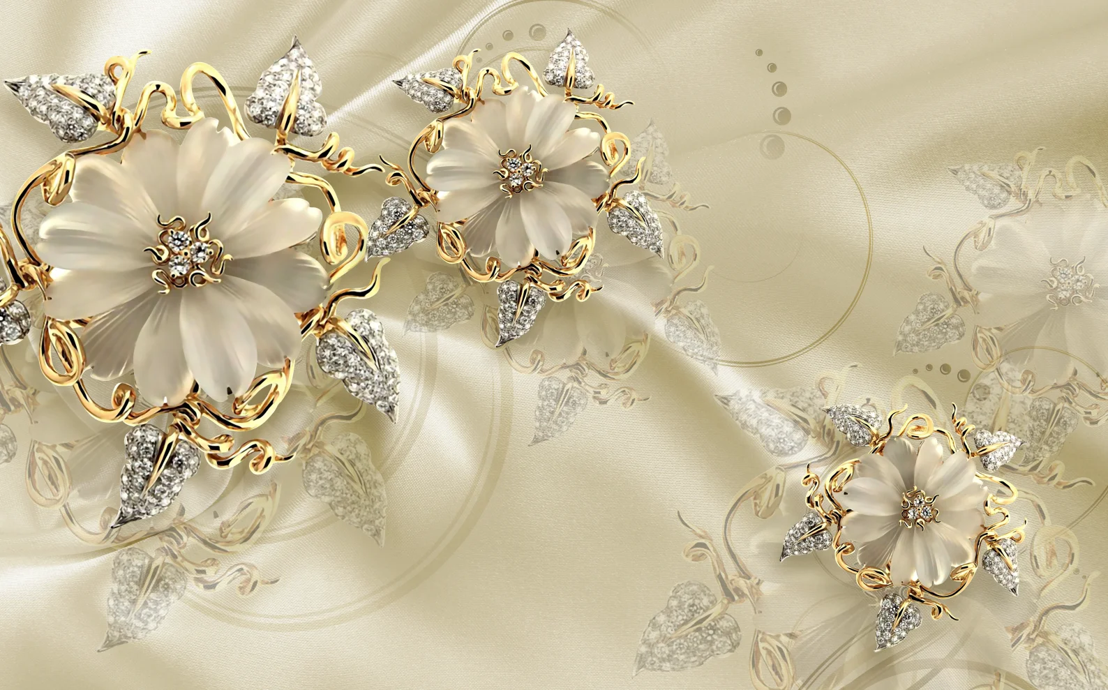 Обои по индивидуальному заказу, европейский 3D дворец, жемчужный цветок, фреска, украшение для дома, алмазное цветочное украшение, живопись, 3d обои