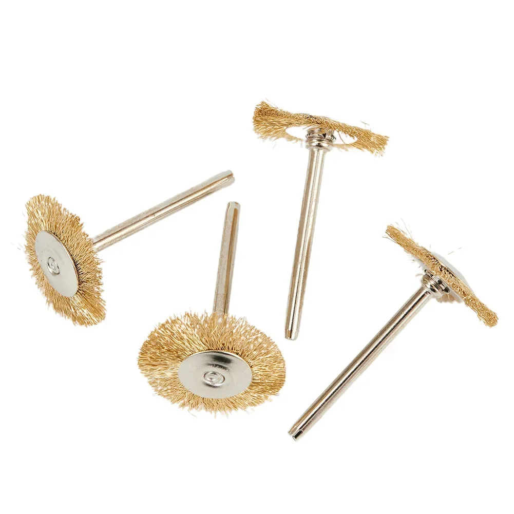 10Pcs Brass Wire Brush Round Paint  Rust Remover Brushes Metal Grinding Polishing Burring Wheel Disc For Grinder Rotary Tools