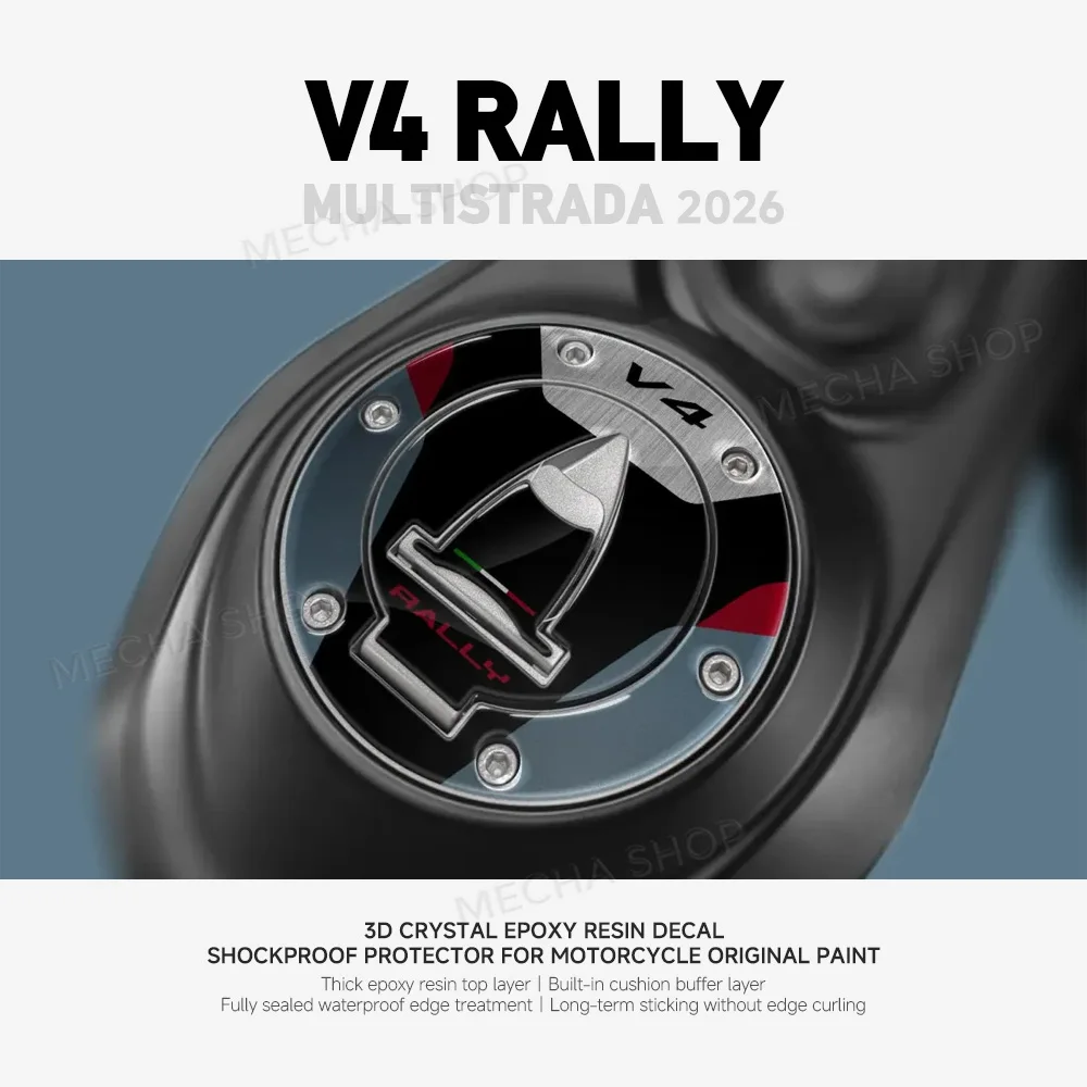 For Multistrada V4 Rally 2026 Fuel Cap Protection 3D Resin Decal Graphic Kit Waterproof