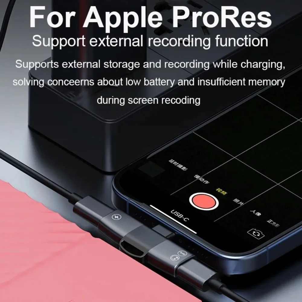 Splitter USB Type C Adapter Converter Durable OTG 2 in 1 Adapter Fast Charging Portable Type C 2-in-1 Multifunctional Adapter