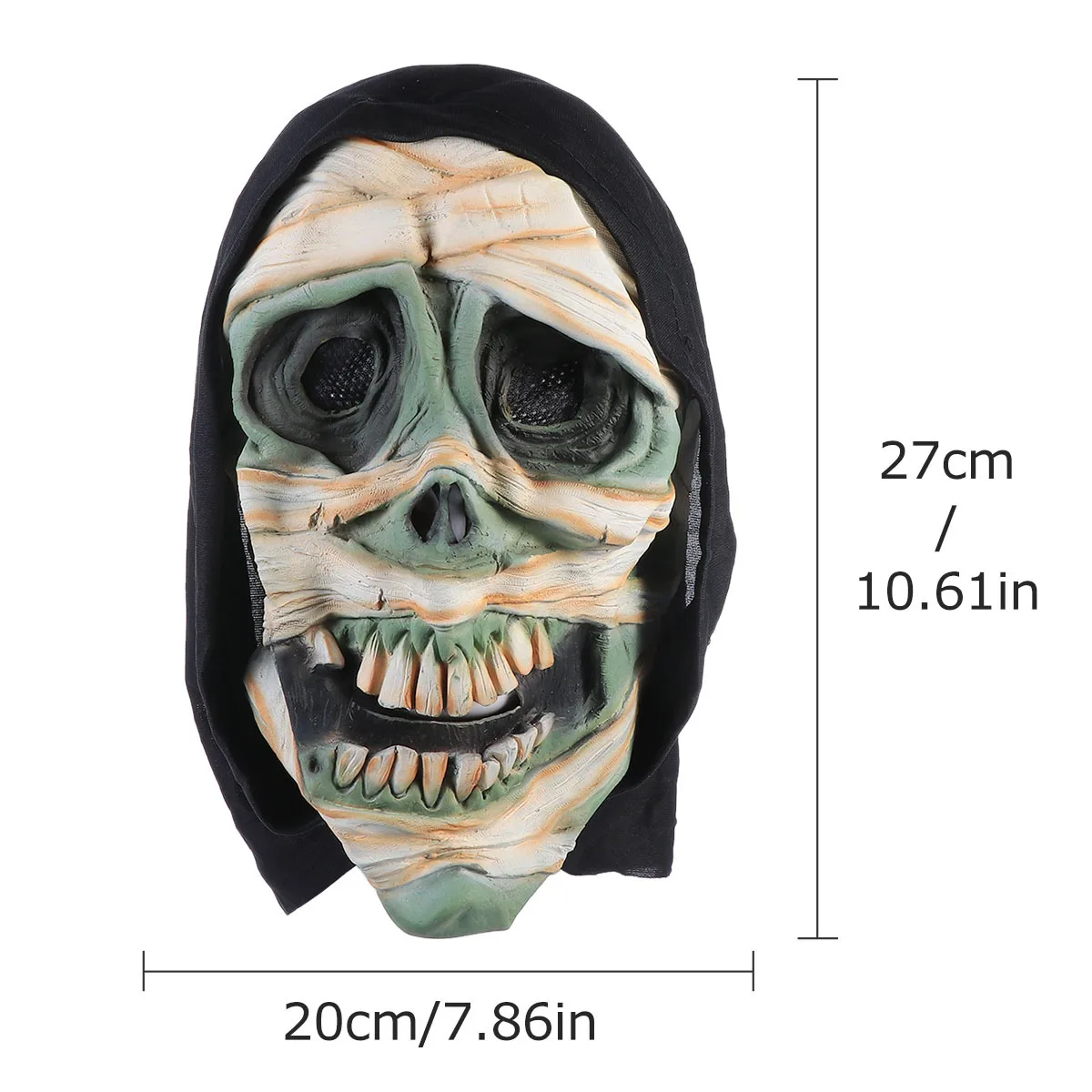 قناع نمط رأس جمجمة الهالوين قناع رعب كامل الوجه للحفلات التنكرية للهالوين أقنعة مخيفة