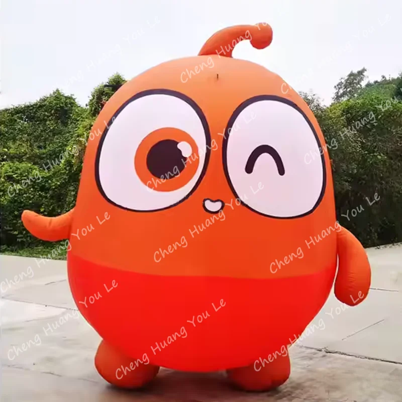 لطيف QQ نفخ الكرتون دمية خضراء عيون كبيرة مخصصة نفخ الكرتون الأحمر Q-النسخة الطابع #3