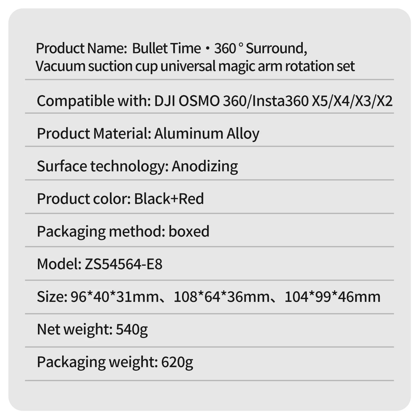 Motorrad-Lenkerhalterung C-Klemme Kamerahalterung Reibungsarm für Insta360 X5 DJI Osmo Action POV-Erweiterung – Detail 26