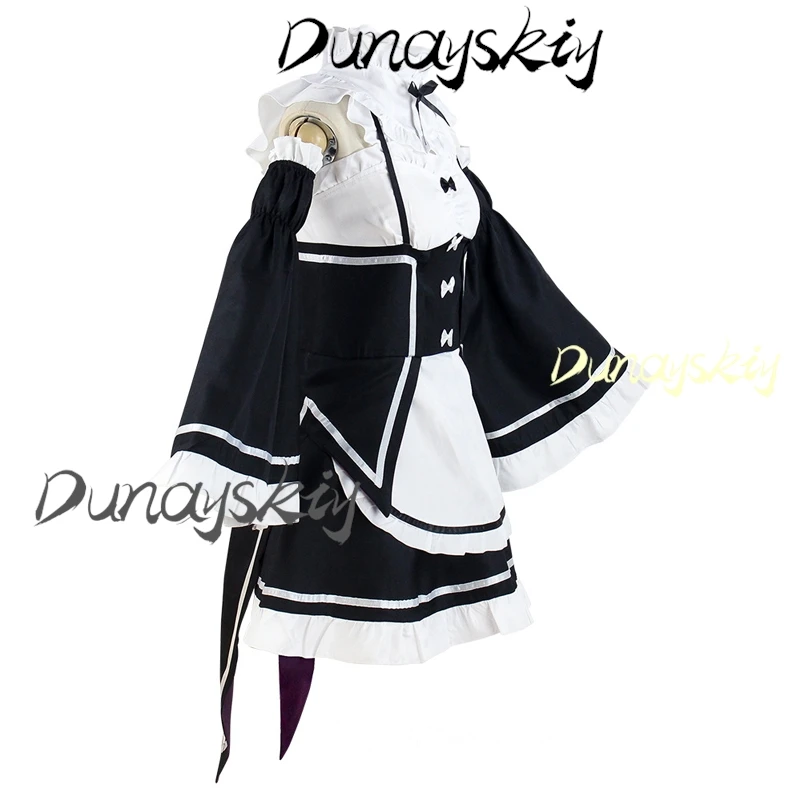 Rem Ram Cosplay Costume Anime Re:Life In A Different World From Zero Rem Maid Uniform Halloween Cosplay Full Set Customized
