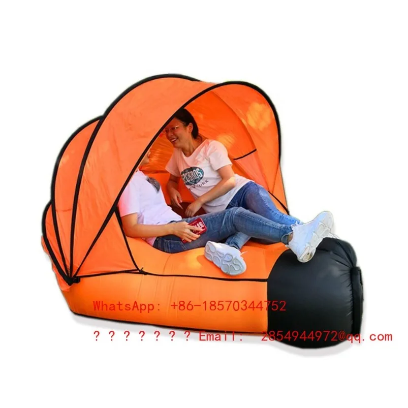 2026     New Lazy Inflatable Sofa Bed Cushion with Awning Outdoor Beach Inflatable Bed Portable Waterproof Tent