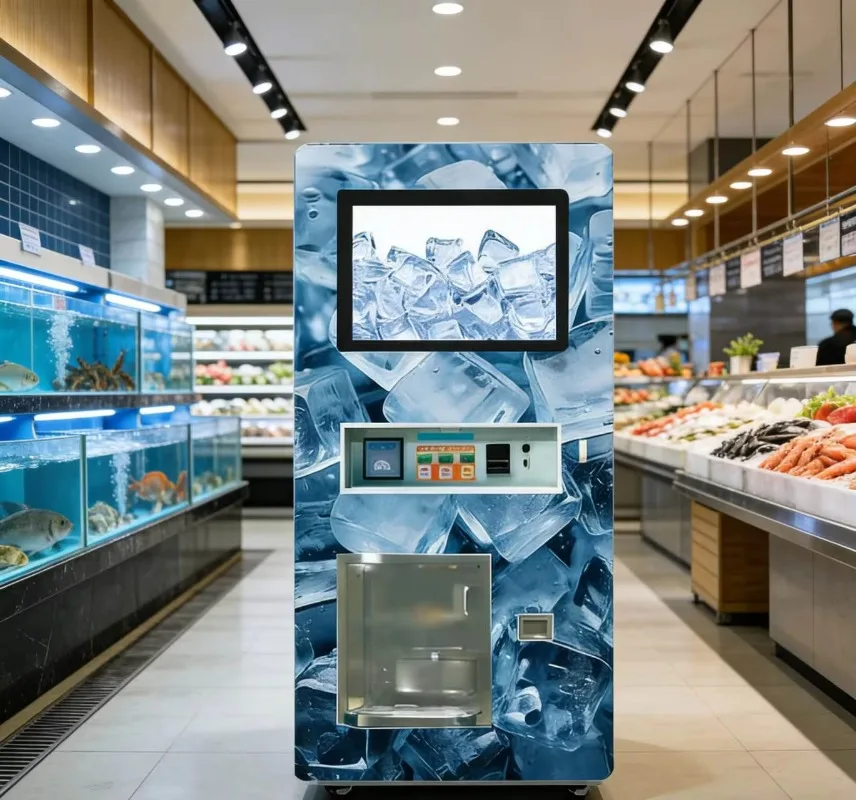 Foodline Intelligent Ice Cube & Cold Water Vending Machine Automatic Dispensing Equipment For Resort Warehouse Market