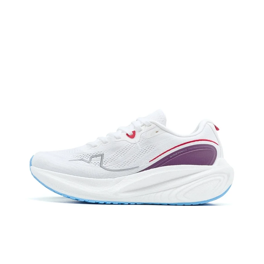 XTEP Running Shoes Men's Low Top Classic White/Yano Purple 974319110090/