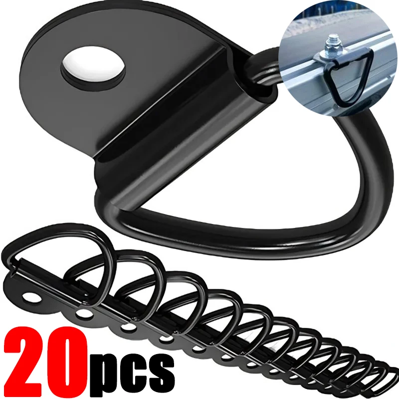 10/20pcs Stainless Steel D Shape Pull Hook Tie Down Anchor Ring Iron Cargo Tie Down Ring for Truck Trailers RV Boats Accessories