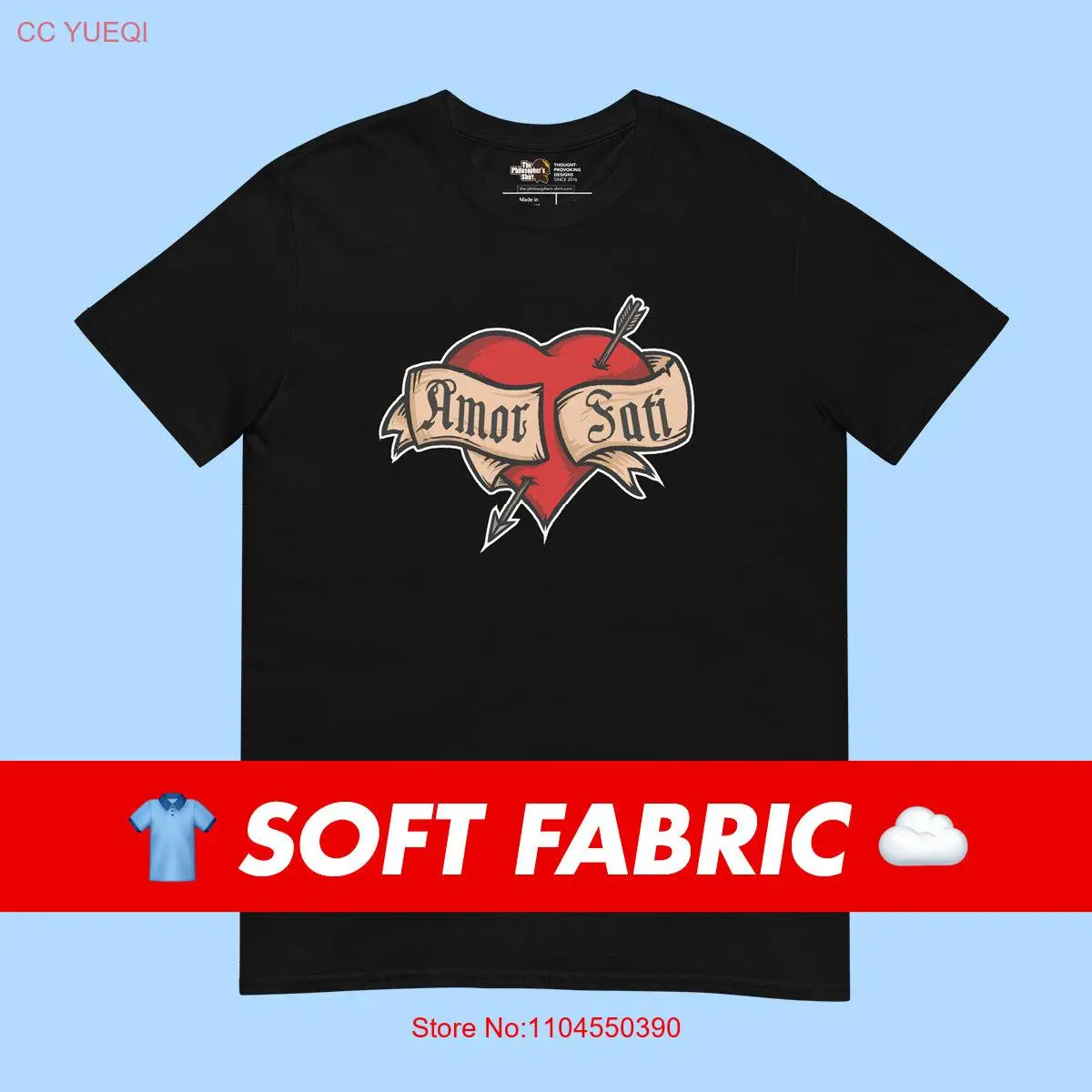 Nietzsche philosophie Amor Fati tatouage coeur stoïcisme Latin Carpe Diem t-shirt pour philosophes livres Nerds Fans