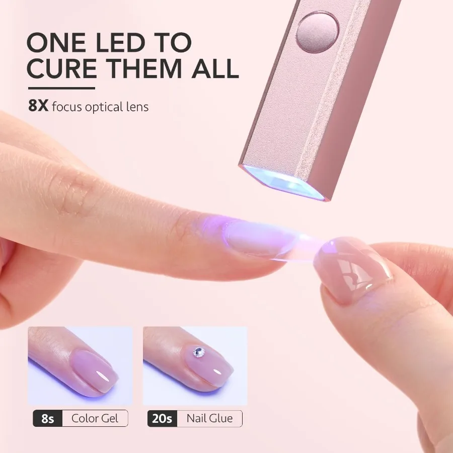 เครื่องอบเล็บเจลไร้สายแบบมือถือพร้อมขาตั้ง ไฟ UV ขนาดเล็ก หน้าจอ LCD สำหรับเล็บเจล ชาร์จ USB ได้ อบแห้งเร็ว