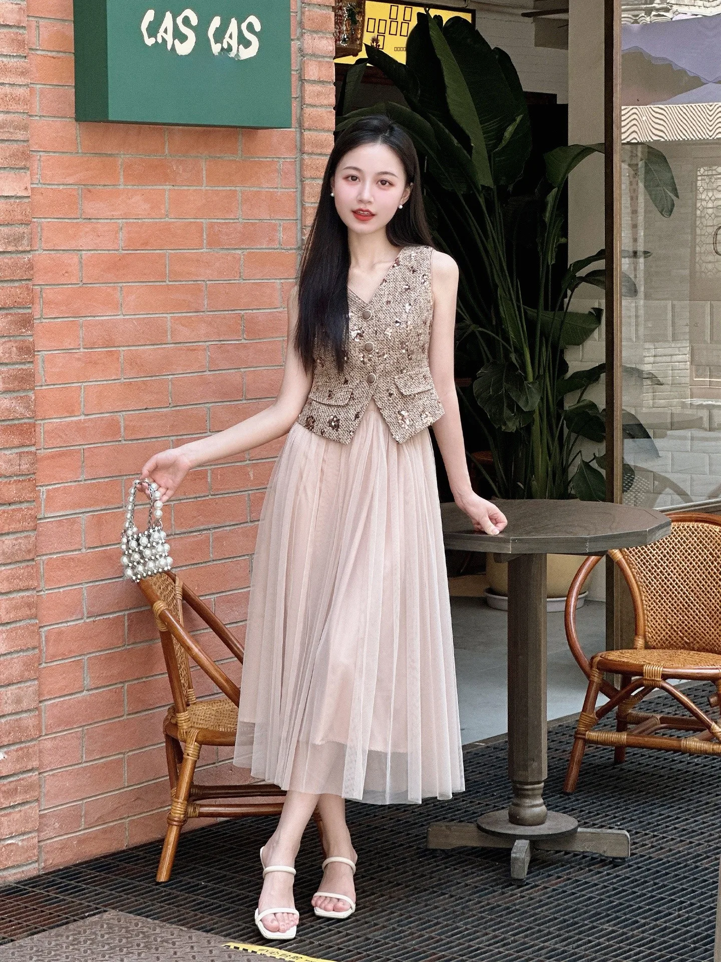 

Женский комплект Pine Faion ort Sve V-Ne irt And Skirt Кофейный цвет Luxury ature Fraance Sle