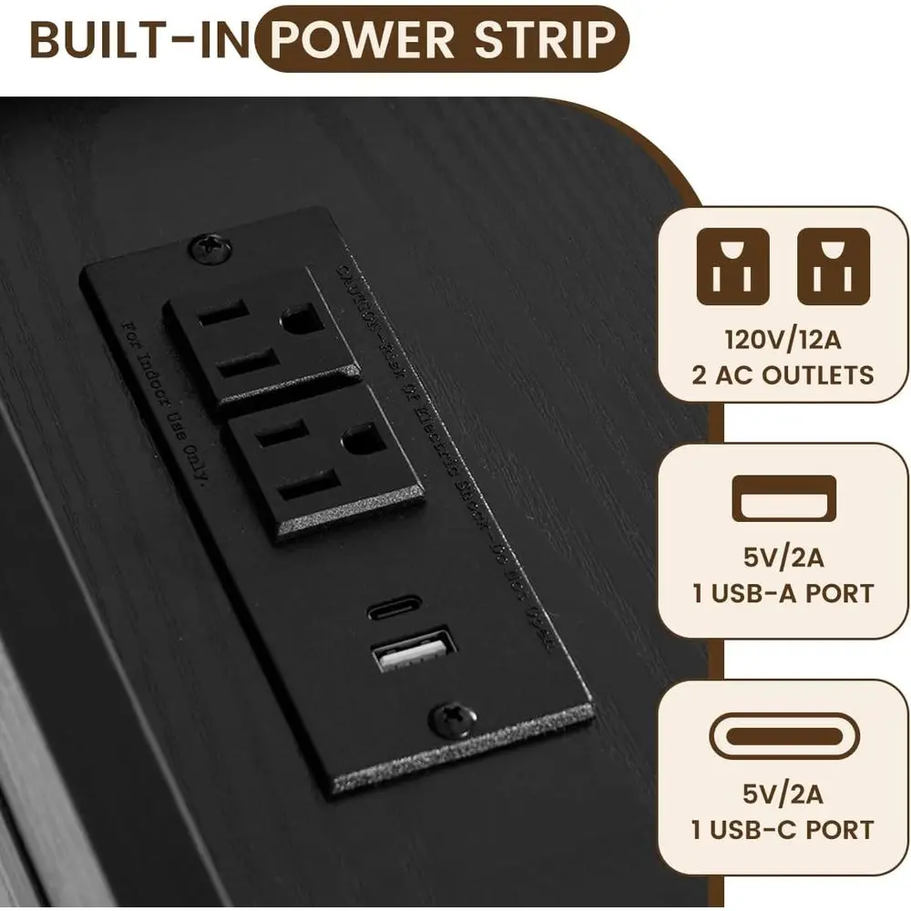 Wine Bar Cabinet with LED Light & Locked Glass Door, Floating Coffee Bar with Power Outlets & Glass Rack, Black Buffet Sideboard