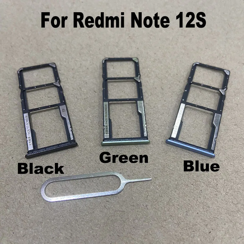 Baru untuk Xiaomi Redmi Note 12S wadah Slot kartu Sim pemegang soket konektor adaptor suku cadang perbaikan pengganti